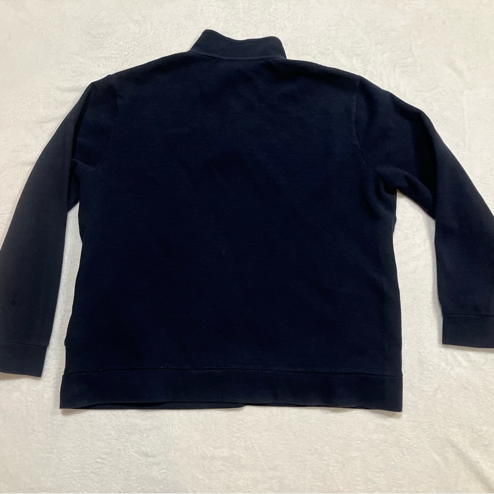 Polo Ralph Lauren Brushed Cotton 1/4 Zip Pullover Sweater Navy Men's XXL Logo - Picture 3 of 8